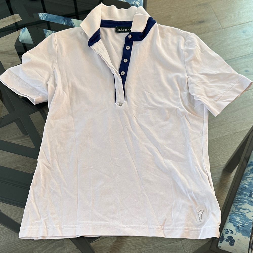 Golfino Women's White Polo Shirt with Blue Accents